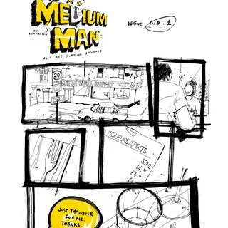 Medium Man novel page illustration