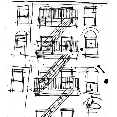Line illustration of building