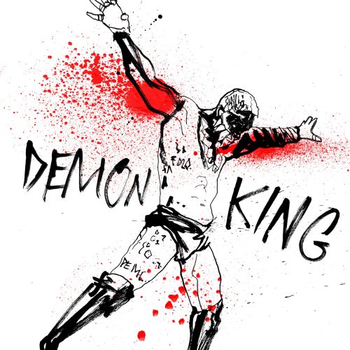 Pen & Ink illustration of WWE Superstar Finn Bálor's 'demon king' character