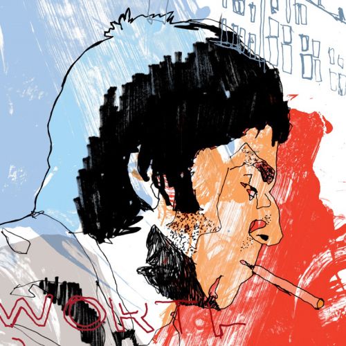 Hand-drawn portrait of Noel Gallagher