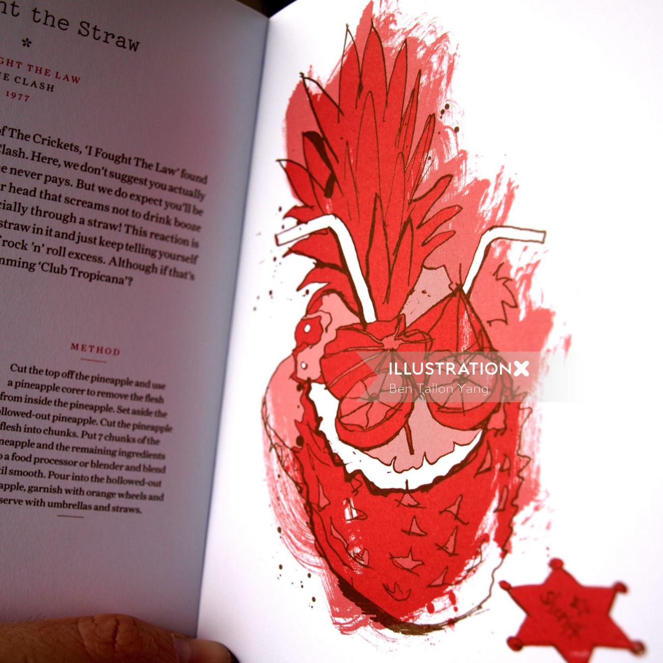 Book illustrations for a 'rocktail' drinks book