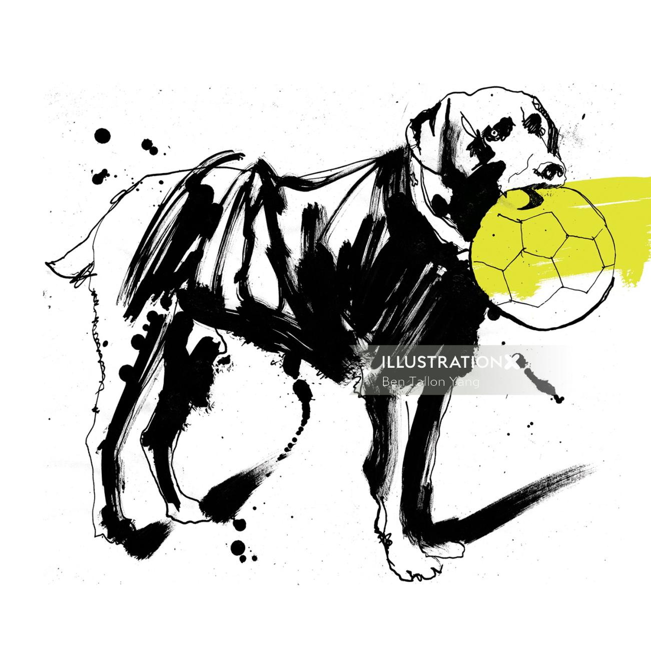 Nikey Dog black and white drawing 