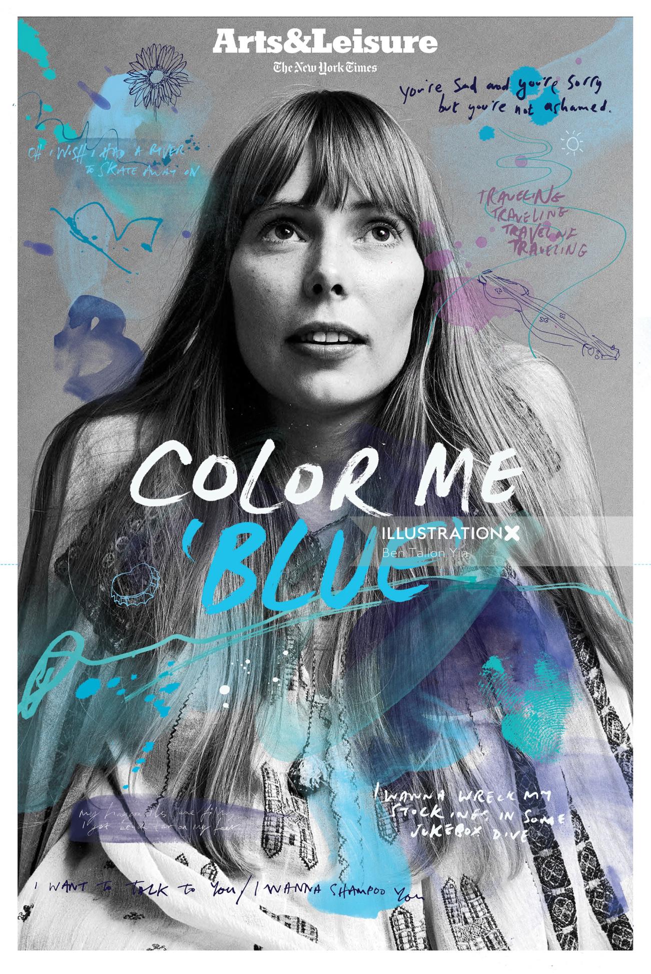 Couverture du New York Times Arts &amp; Leisure pour le 50e anniversaire de Blue de Joni Mitchell