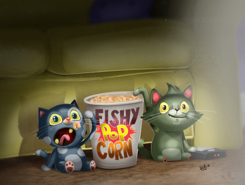 Fuzzballz gato série animada conceito arte