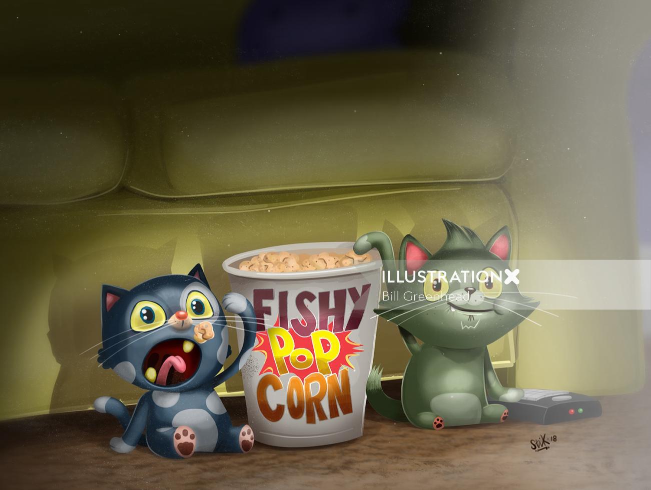 Fuzzballz cat animated series concept art
