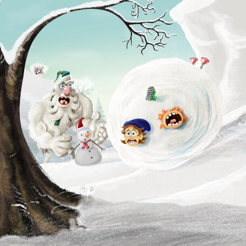 Capa do dia da neve para o livro infantil Hannah the Spanner