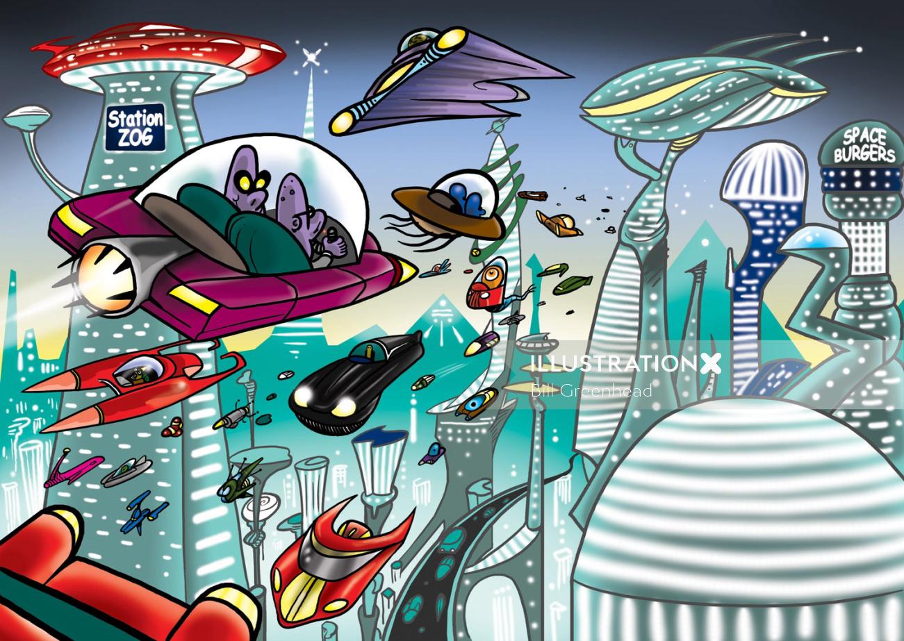 Futuristic Alien city