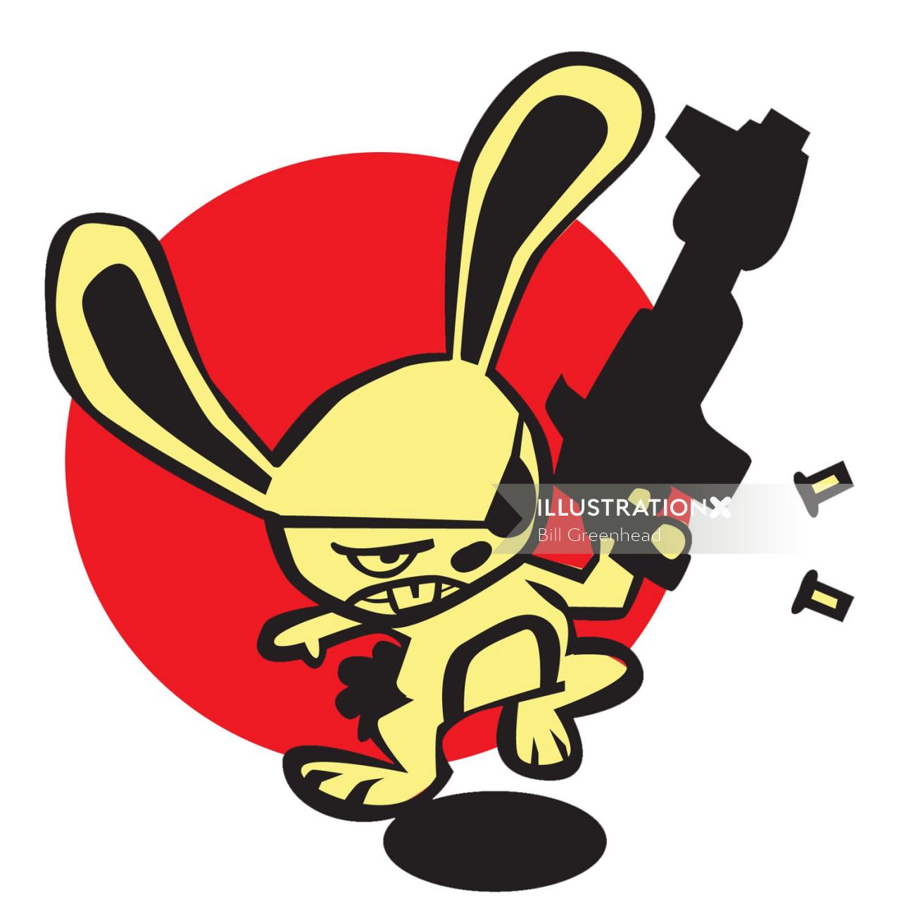 graphic illustration of bad bunny