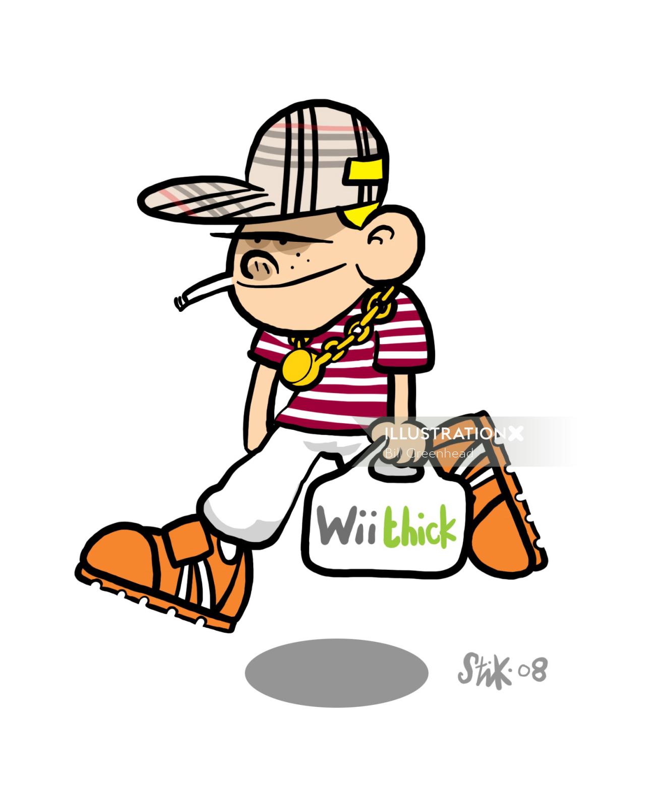 Character design of Man with will thick bag