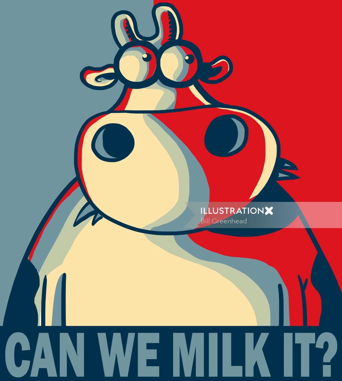 牛乳を飲むことはできますか？レトロなイラスト