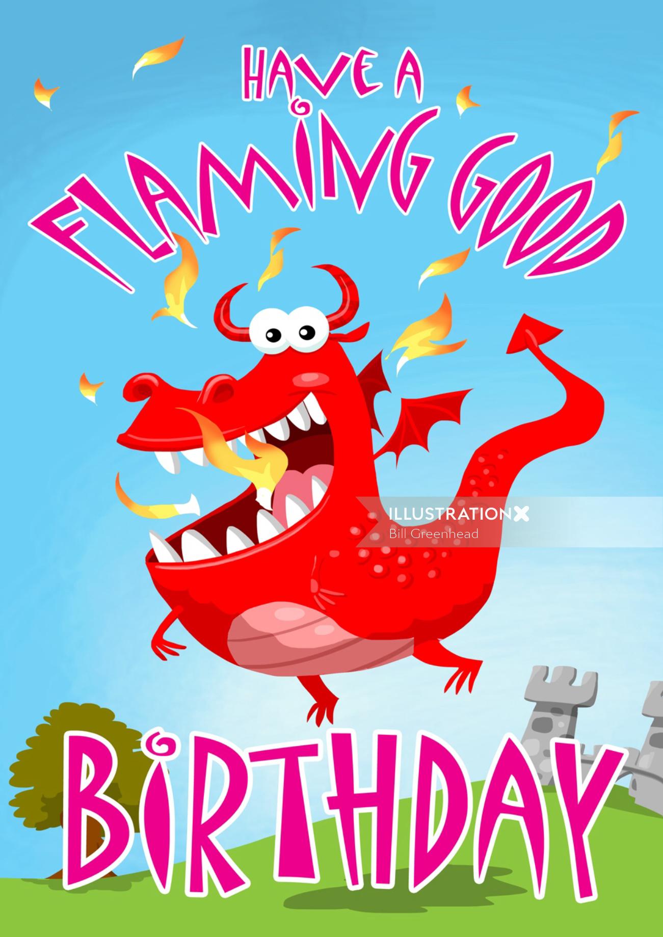 Card Gnome character design Flaming Good Cartoon
