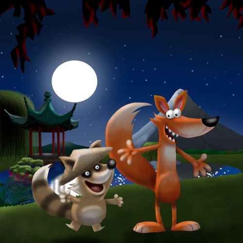 Fox and Raccoon Cartoon and humour

