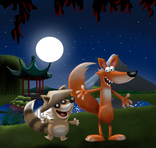 Fox and Raccoon Desenhos animados e humor