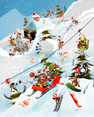 Ilustración de renos de Navidad
