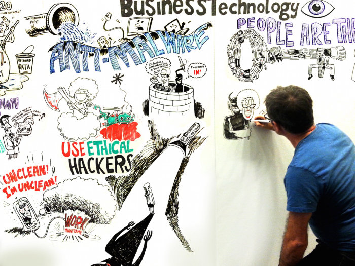 Live art on business technology by Bill Greenhead