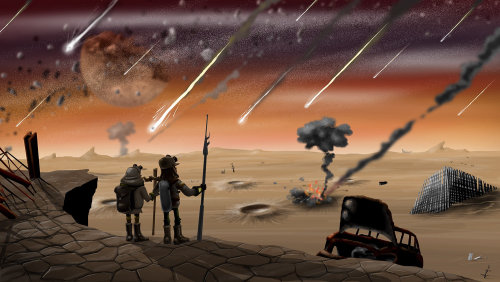 Desert nature sci fi comic strip