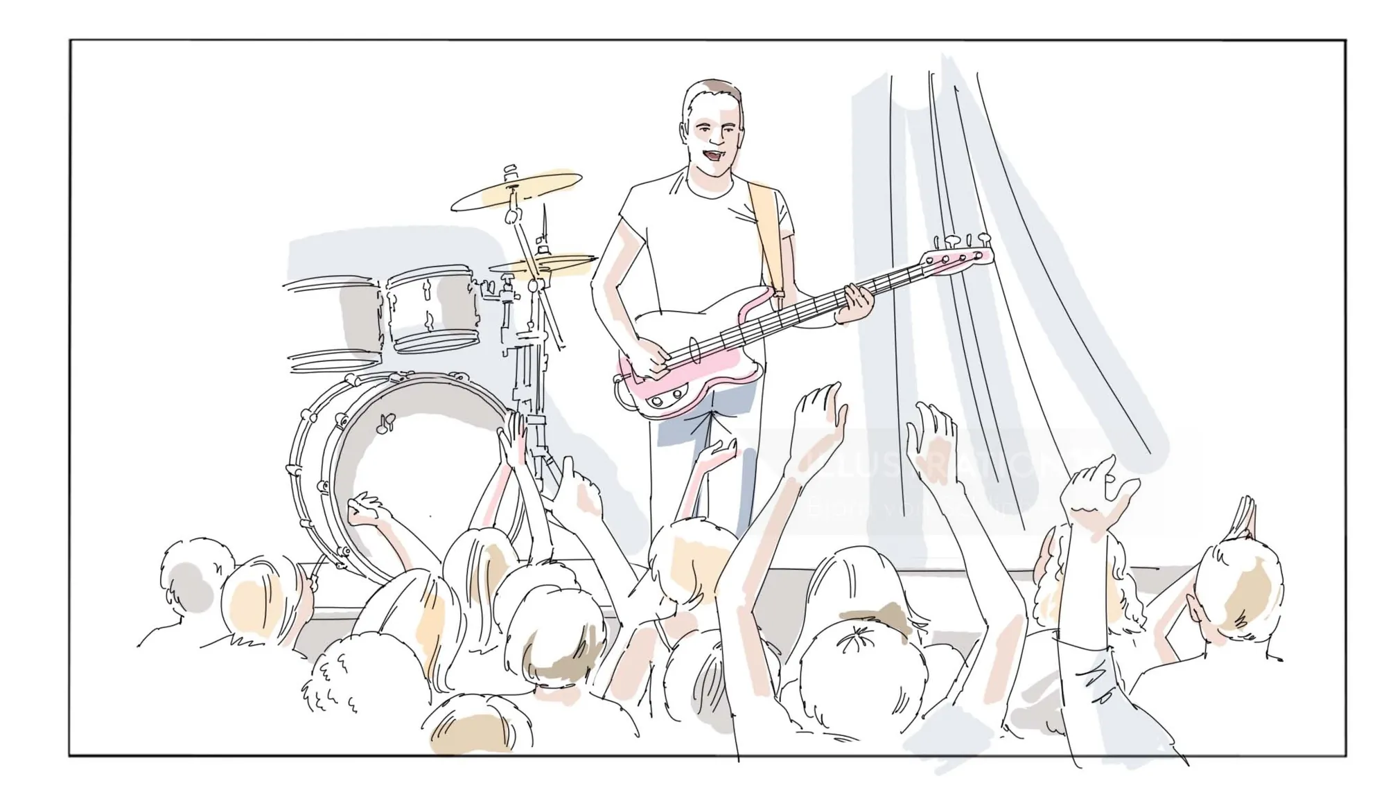 Live band performance with guitarist and audience by Björn von Schlippe