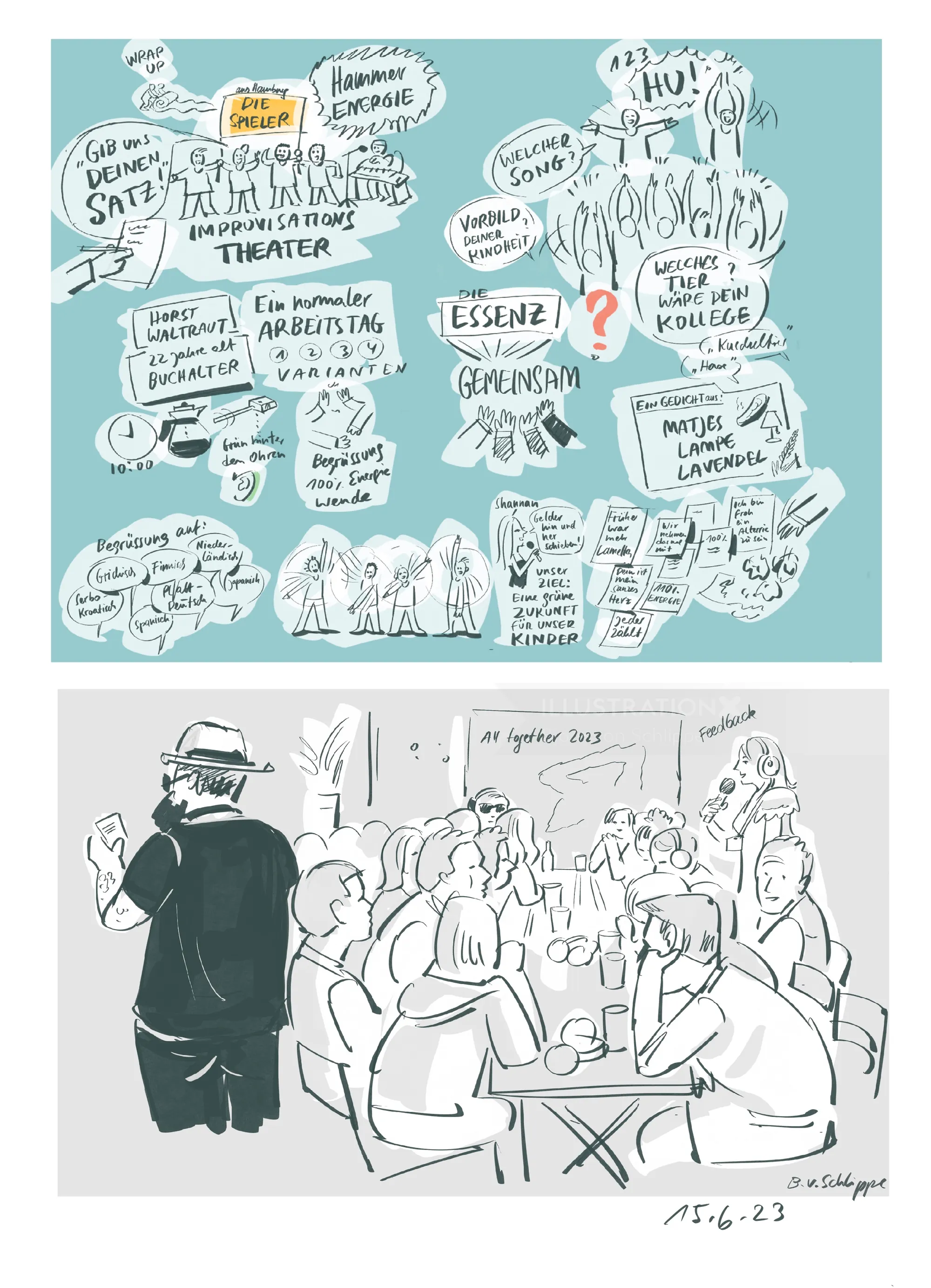 People attending a conference with one speaker presenting to the audience
