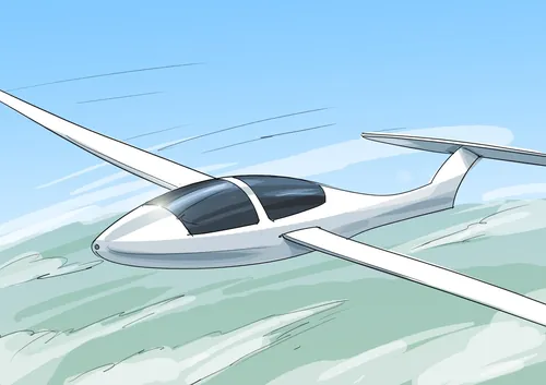 White glider aircraft soaring above clouds by Björn von Schlippe
