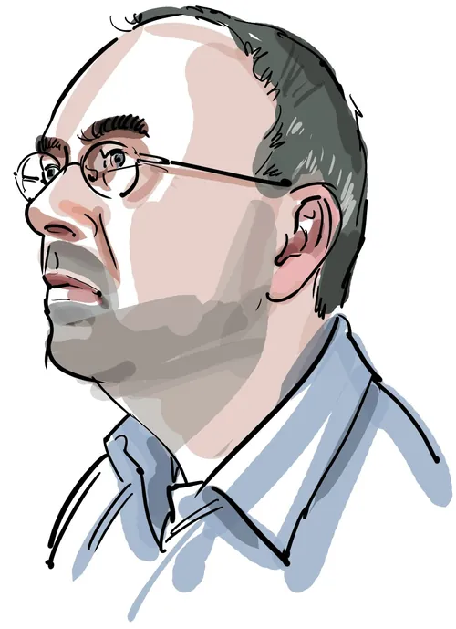 Digital portrait of a man with glasses by Björn von Schlippe