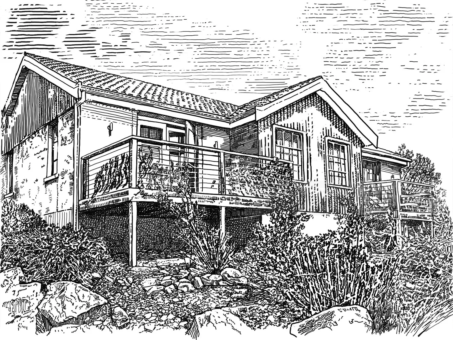 Black and white building architecture