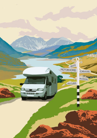 Graphic design of Caravan Car