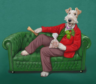 Animal Wire Fox Terrier Ilustración de regalo para perros