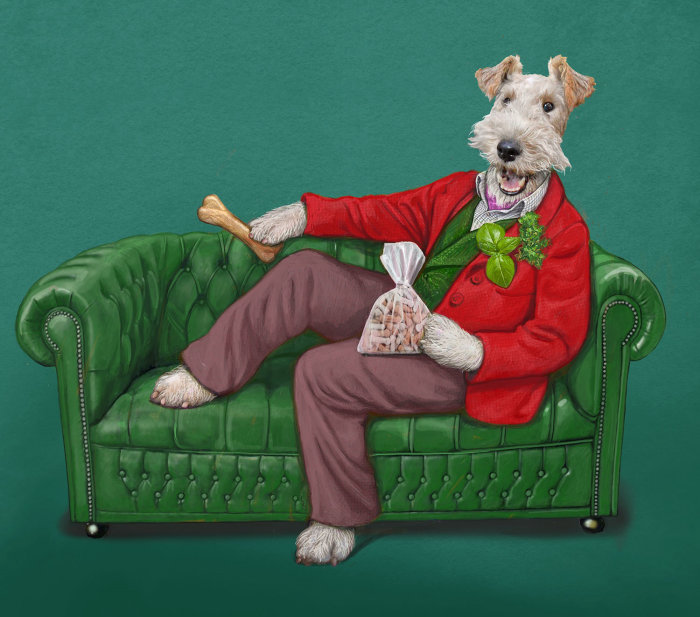 Animal Wire Fox Terrier Dog treat illustration