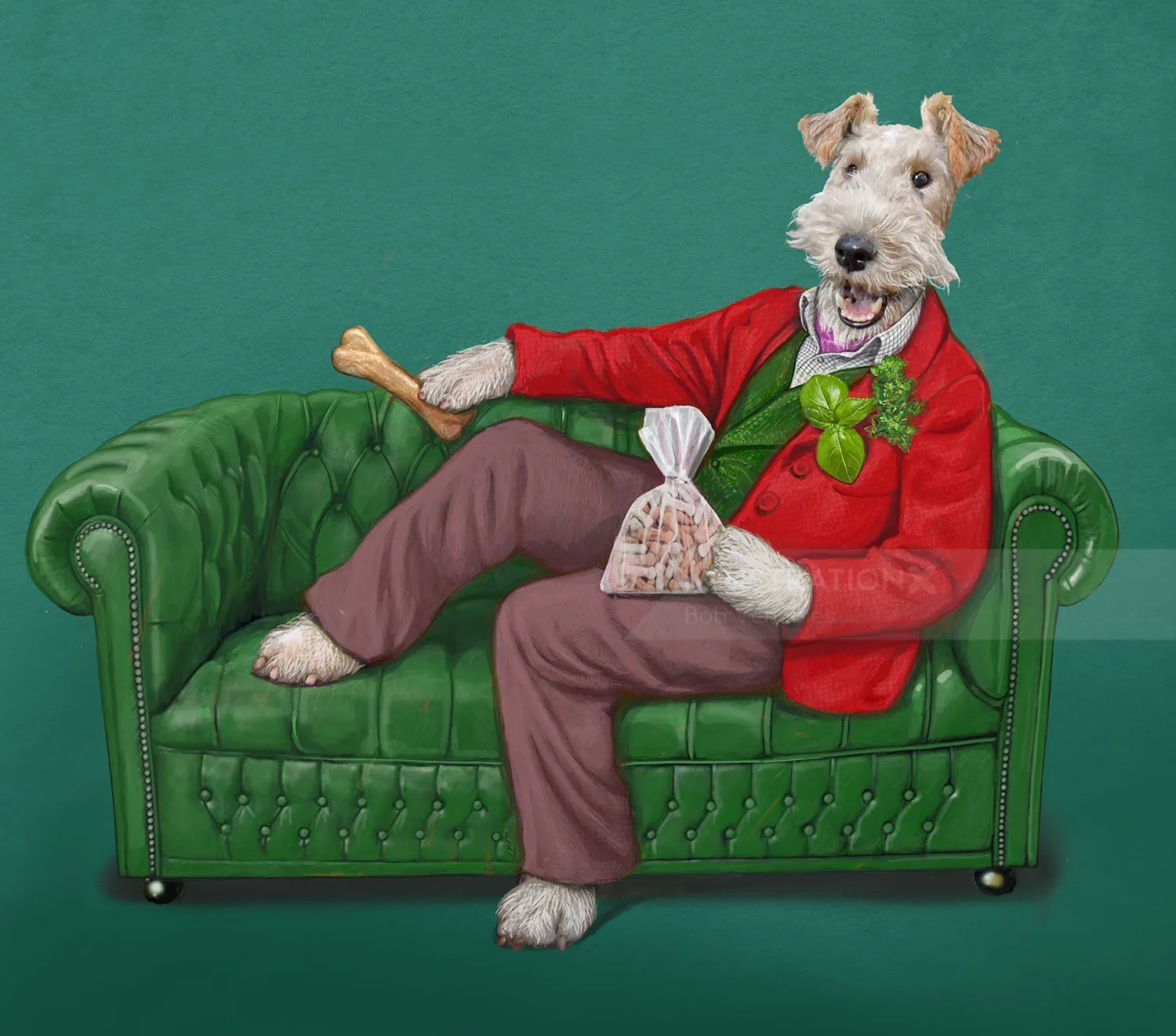 Animal Wire Fox Terrier Dog treat illustration