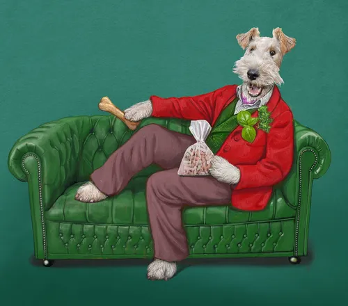 Animal Wire Fox Terrier Dog treat illustration