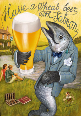 Cartel publicitario de la Alianza de la Cerveza de Gran Bretaña.