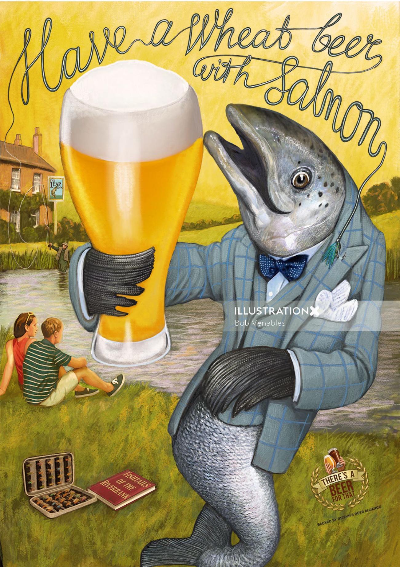英国のビール同盟の広告ポスター
