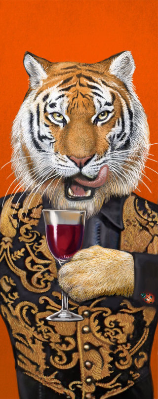 虎の肖像画イラスト 