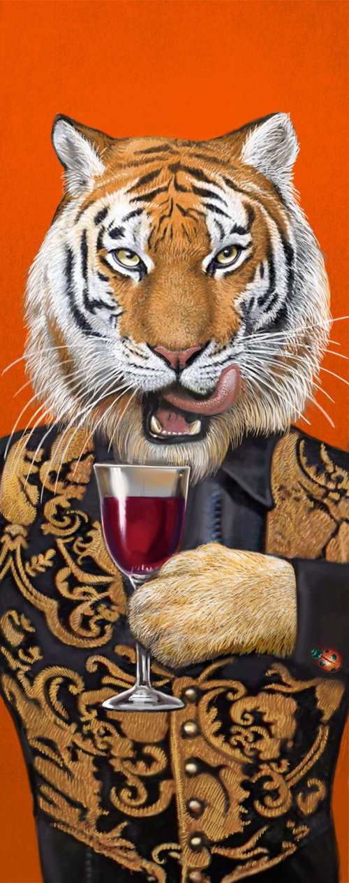 老虎的肖像插图