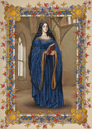 罗文娜·乌鸦爪的社论插图，是一位苏格兰女巫