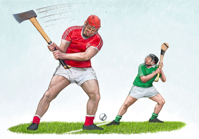 Hurling sports illustration for The Irish Examier Newspaper