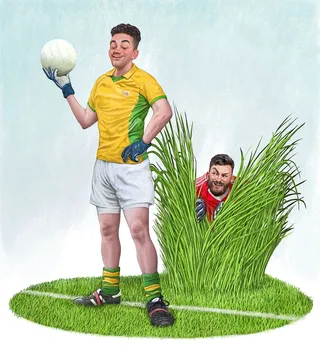 Food Ball players humorous art for The Irish Examiner