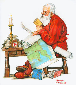 Tableau portrait du Père Noël