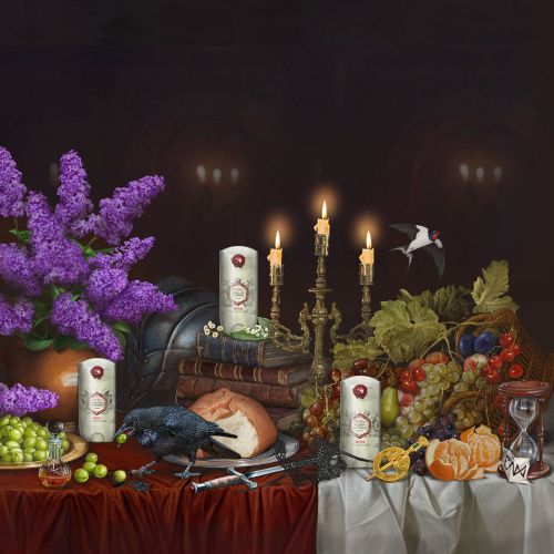 Atmospheric feast scene painting for Old Spice Witcher Fragrance