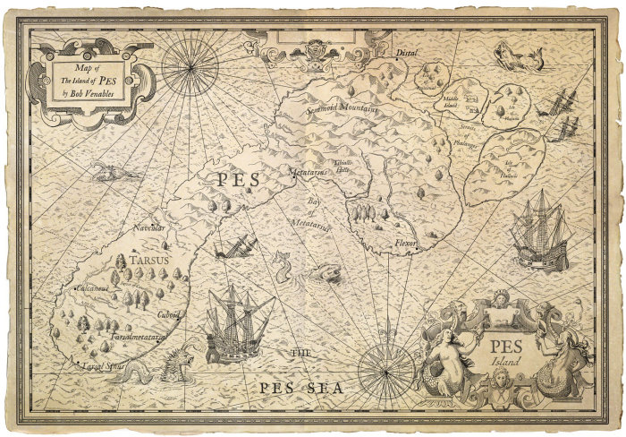 Historical map design of "The Island of PES"