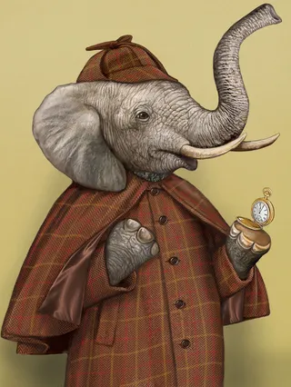 Anthropomorphic characters of elephants