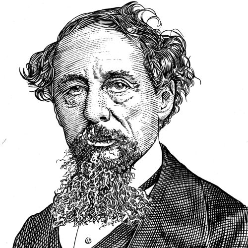 Wood engraving portrait of "Charles Dickens"