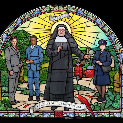 Sister Boniface 2nd season stained glass window illustration