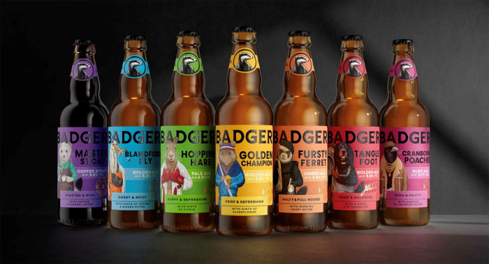 Brewery Badger re-design their beer labels with art by Bob Venables