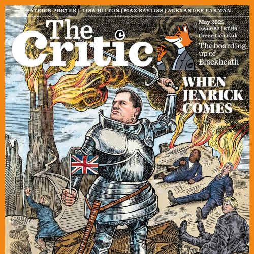 Illustration of Tory-heroism for The Critic magazine May cover