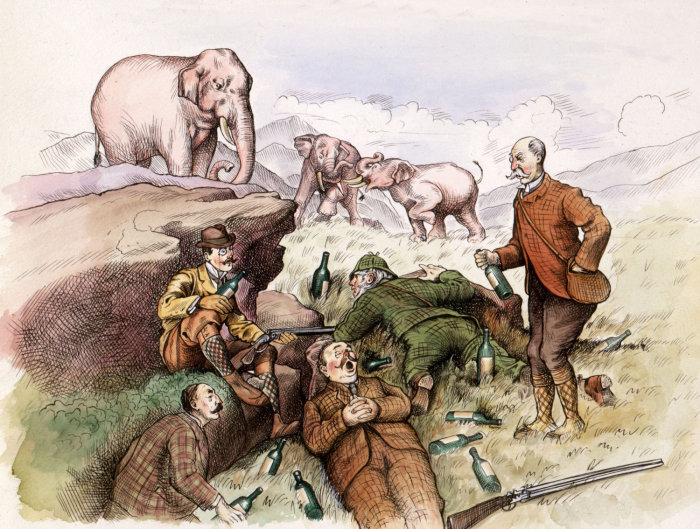 Retro Elephant hunters