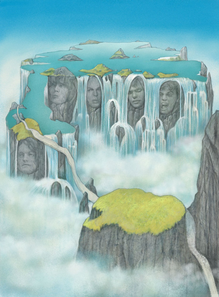 Fantasy waterfall digital painting
