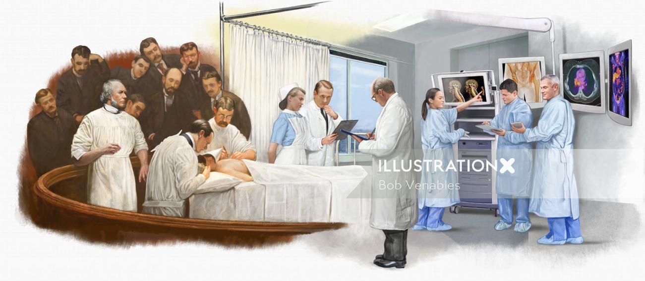 Illustration de docteur en médecine par Bob Venables