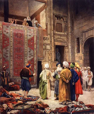 Carpet Merchant in Cairo pastiche illustration