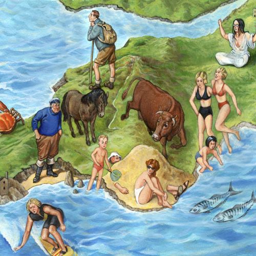 Seaside map illustration by Bob Venables